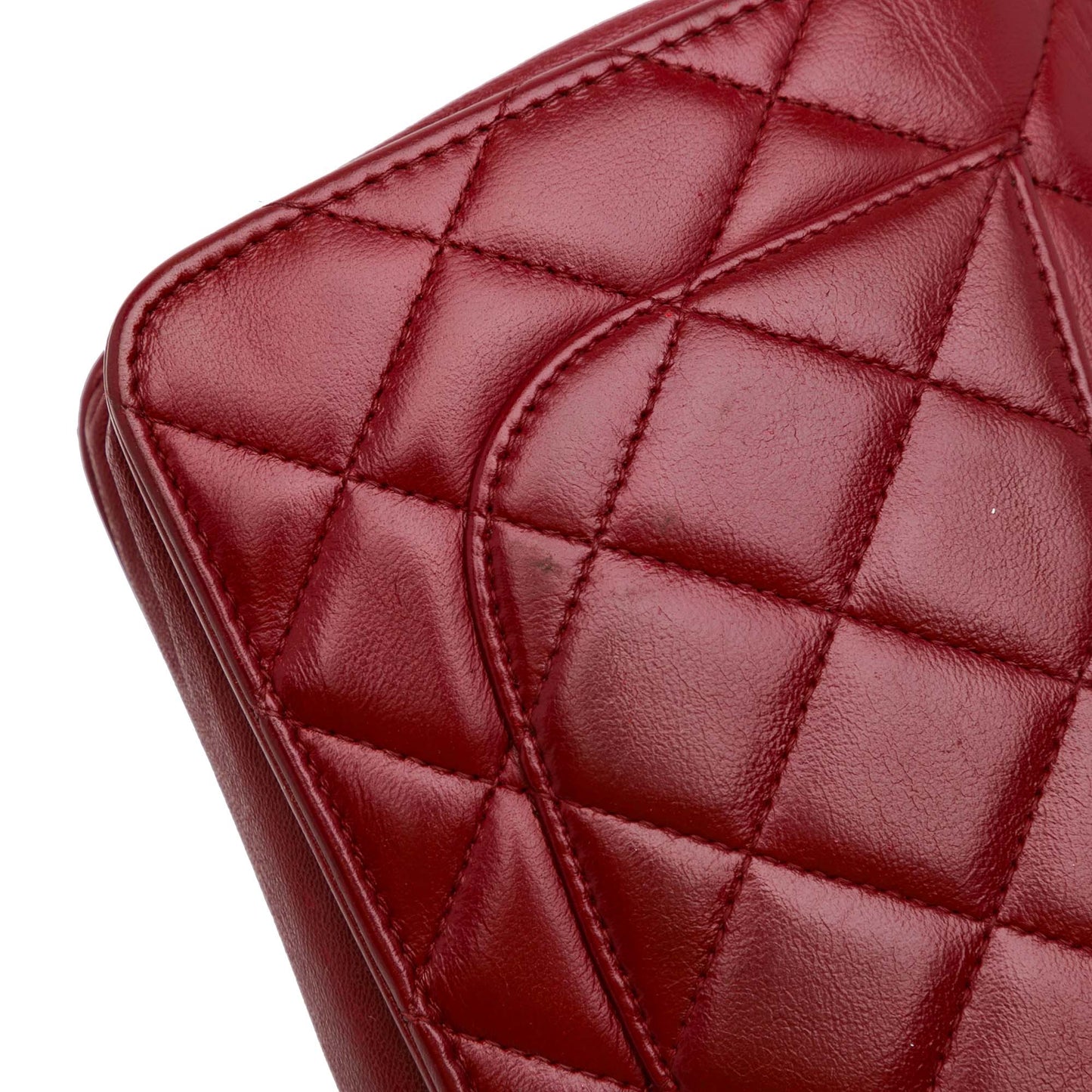 Red Chanel Classic Lambskin Wallet on Chain Crossbody Bag