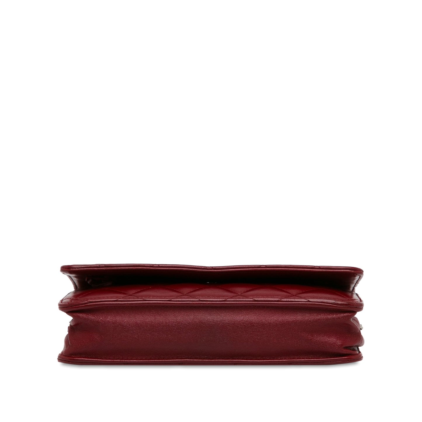 Red Chanel Classic Lambskin Wallet on Chain Crossbody Bag