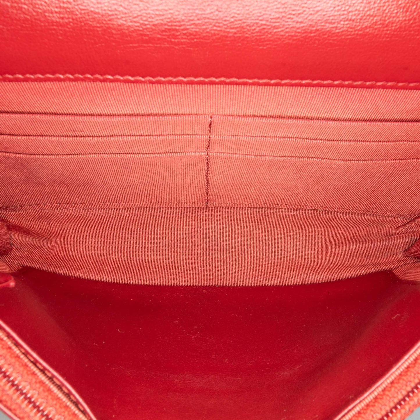 Red Chanel Classic Lambskin Wallet on Chain Crossbody Bag