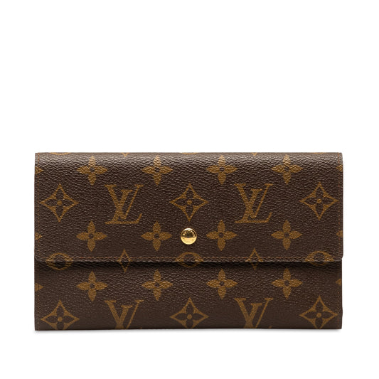 Brown Louis Vuitton Monogram Porte Tresor International Long Wallets