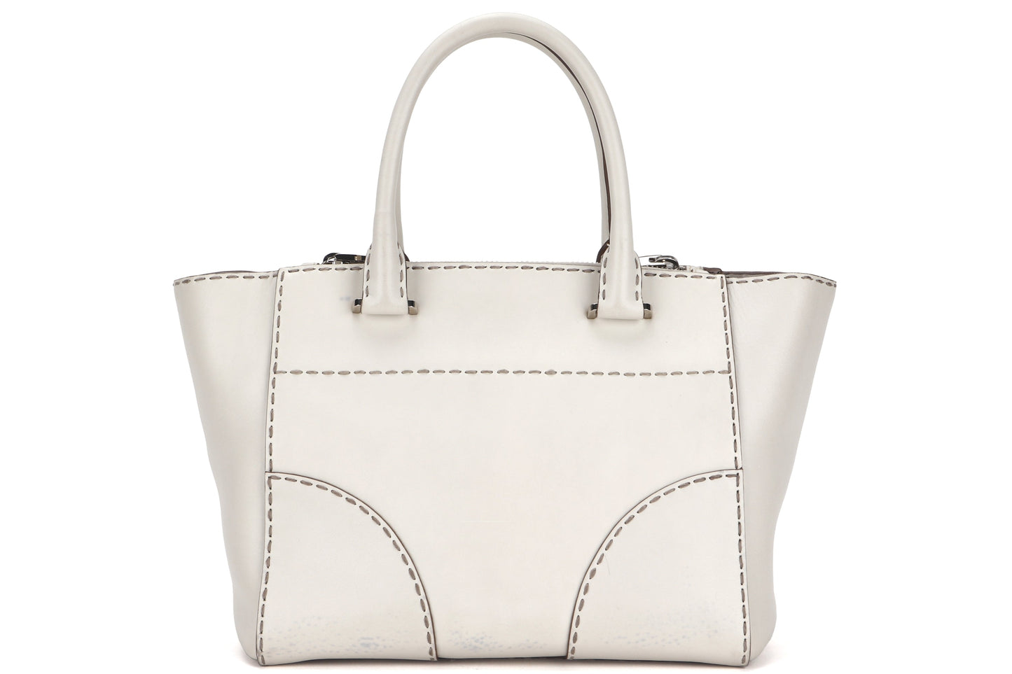 PRADA B2861K TALCO CITY CALF LEATHER 2 WAY BAG SILVER HARDWARE, WITH CARD, STRAP & DUST COVER