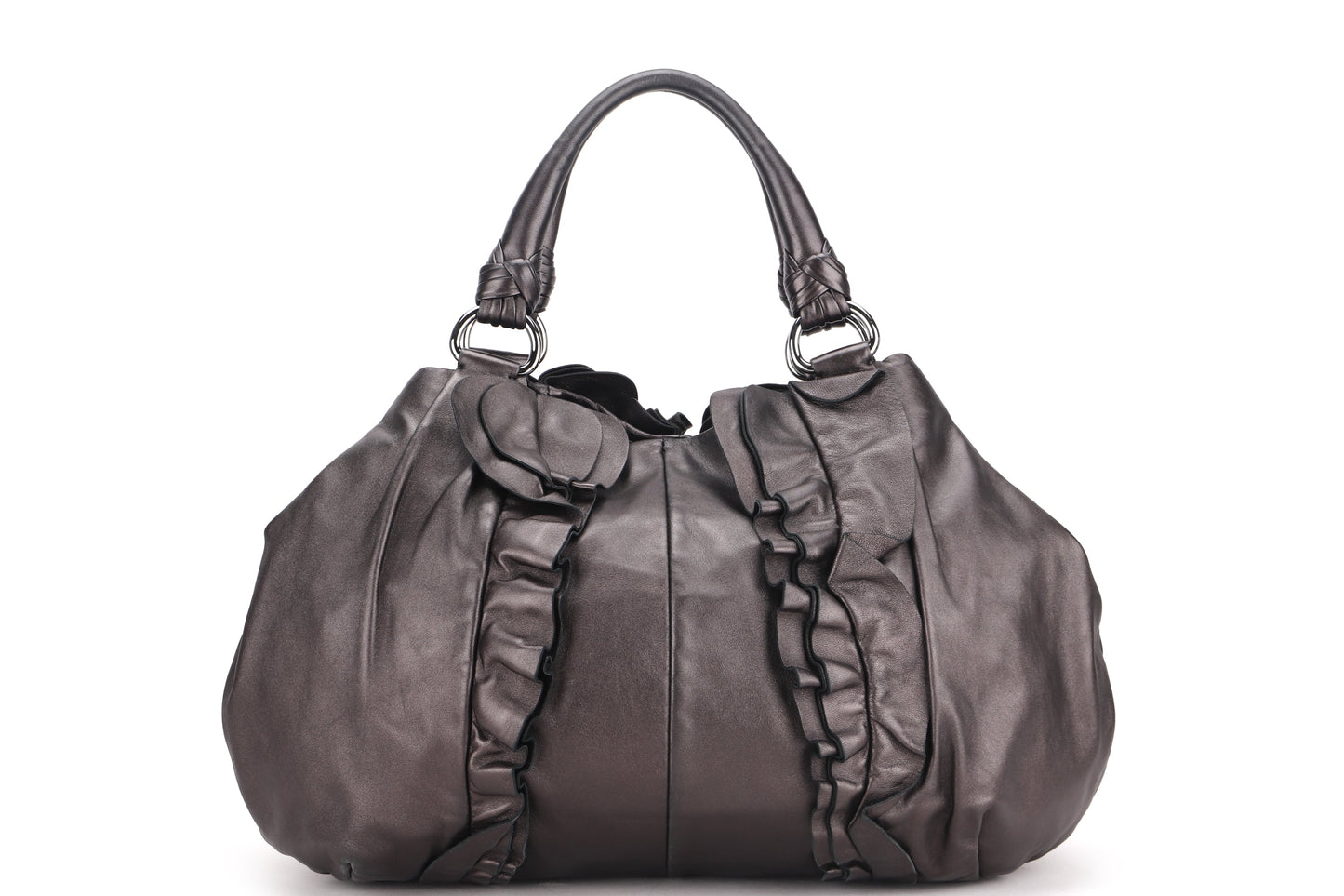 PRADA BR3987 GRAFITE MORDORE NAPPA LEATHER SILVER HARDWARE, WITH CARD & DUST COVER