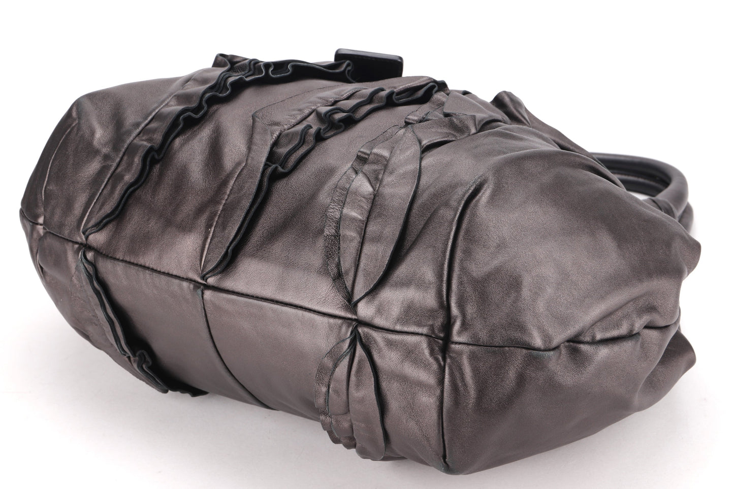 PRADA BR3987 GRAFITE MORDORE NAPPA LEATHER SILVER HARDWARE, WITH CARD & DUST COVER