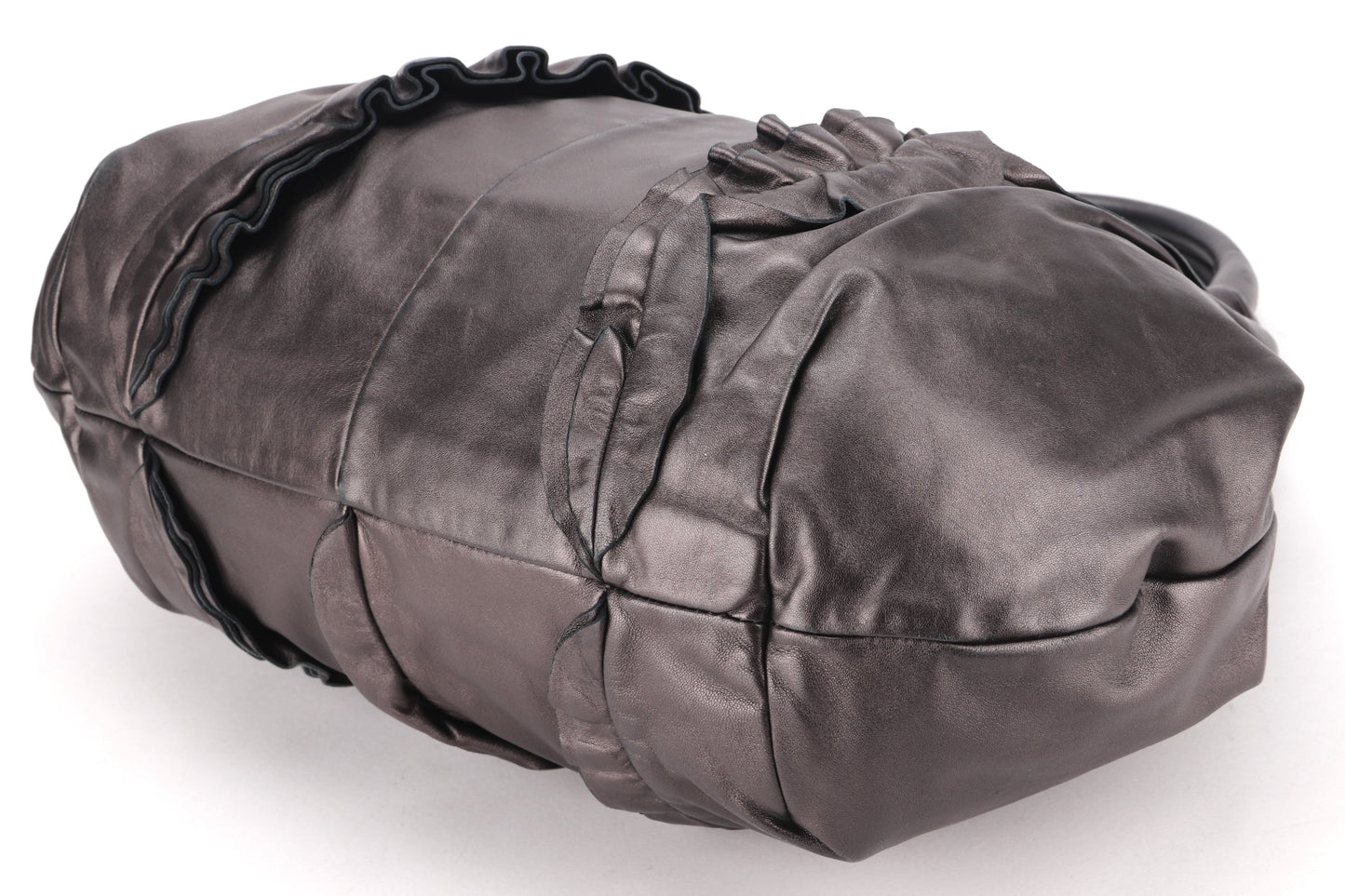 PRADA BR3987 GRAFITE MORDORE NAPPA LEATHER SILVER HARDWARE, WITH CARD & DUST COVER