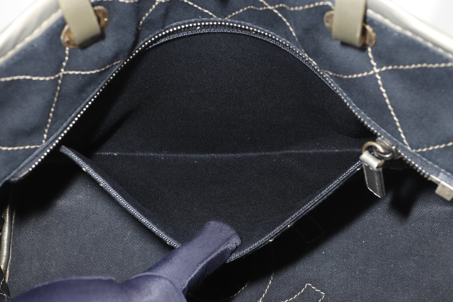 CHANEL SHOPPING FEVER TOTE (2032xxxx) WILD STITCH KHAKI CAVIAR LEATHER GOLD HARDWARE, WITH POUCH, , DUST COVER & BOX