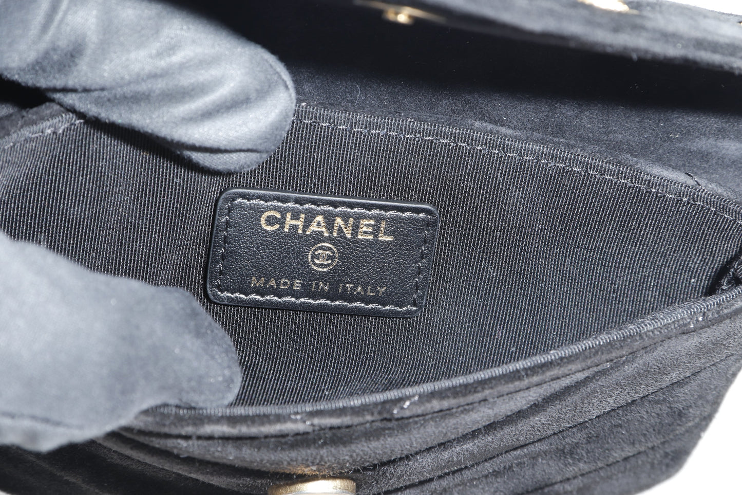 CHANEL PARIS-HAMBURG CC BUTTON FLAP WALLET (2609xxxx) BLACK SUADE GOLD HARDWARE, WITH , DUST COVER & BOX