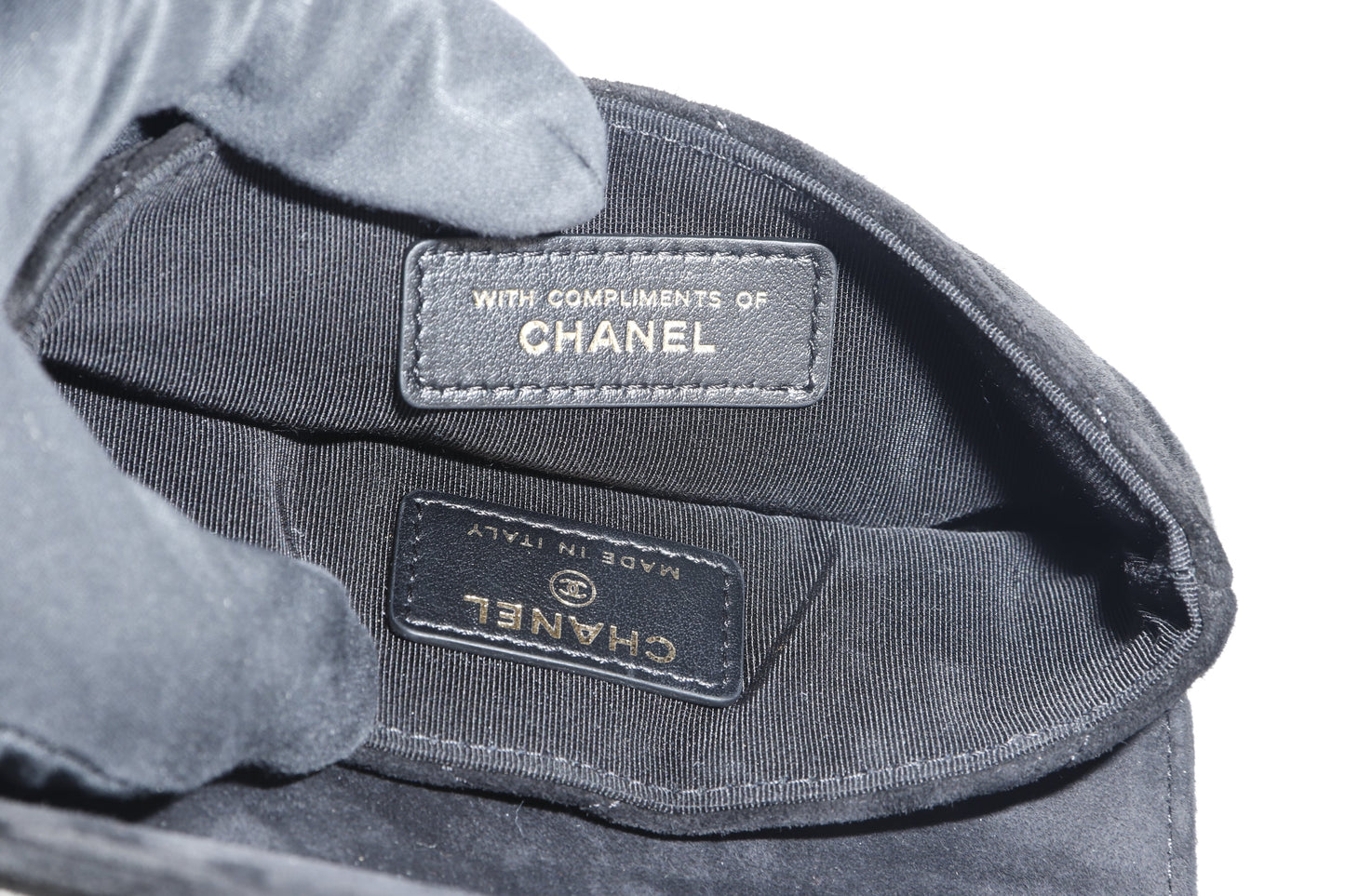 CHANEL PARIS-HAMBURG CC BUTTON FLAP WALLET (2609xxxx) BLACK SUADE GOLD HARDWARE, WITH , DUST COVER & BOX