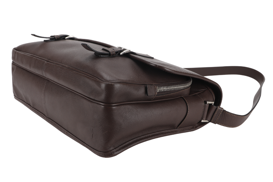 PRADA BROWN SAFFIANO LEATHER MESSENGER BAG NO DUST COVER AND BOX