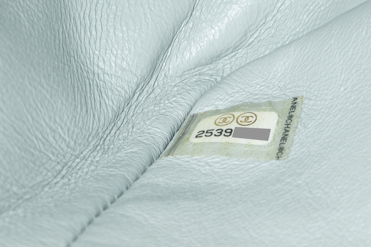 CHANEL REISSUE 227 (2539xxxx) MINT GREEN CALFSKIN GOLD HARDWARE, WITH , DUST COVER & BOX