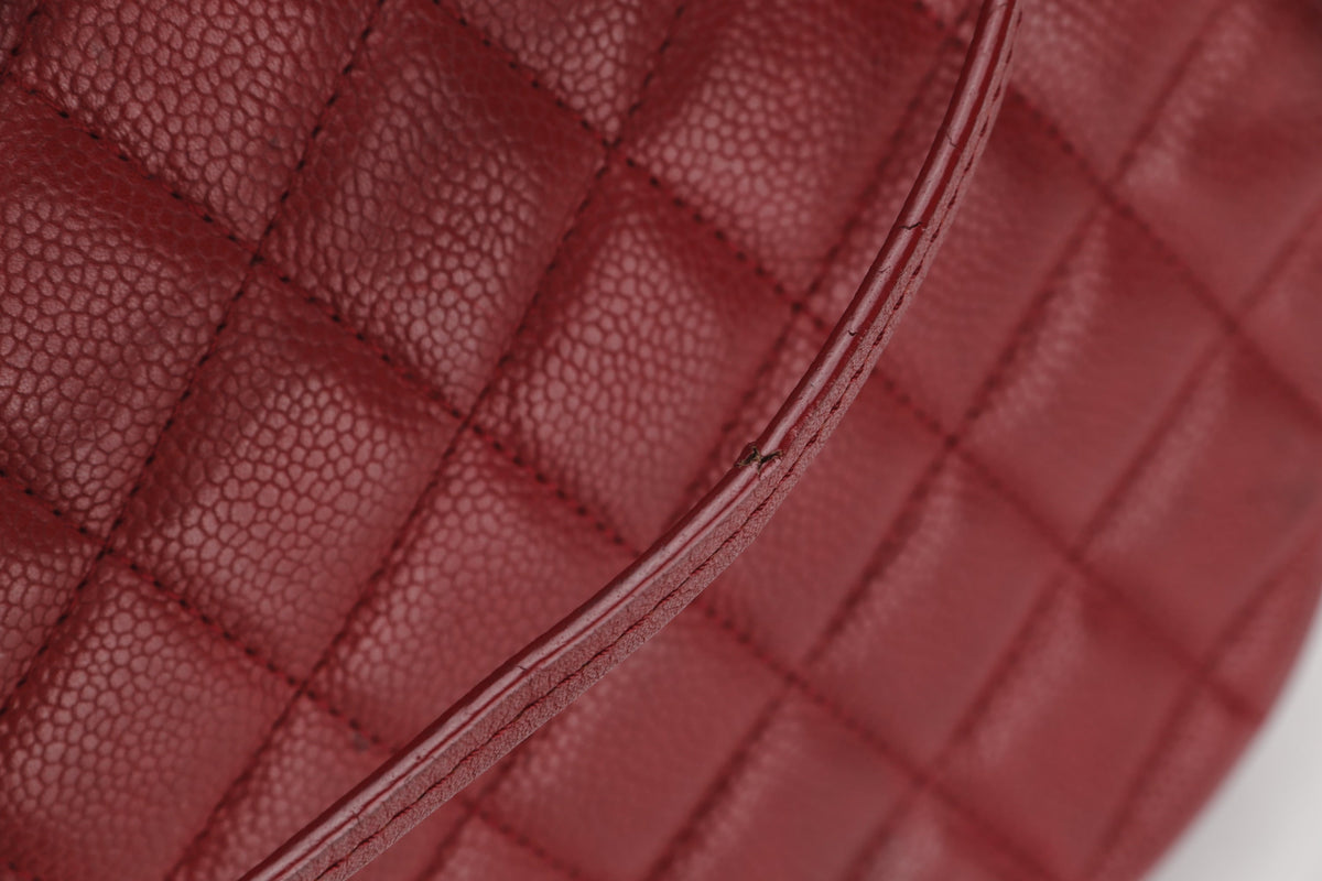CHANEL POCKET FLAP MESSENGER BAG 26CM (2322xxxx) RED CAVIAR LEATHER GOLD & SILVER HARDWARE, WITH , NO DUST COVER