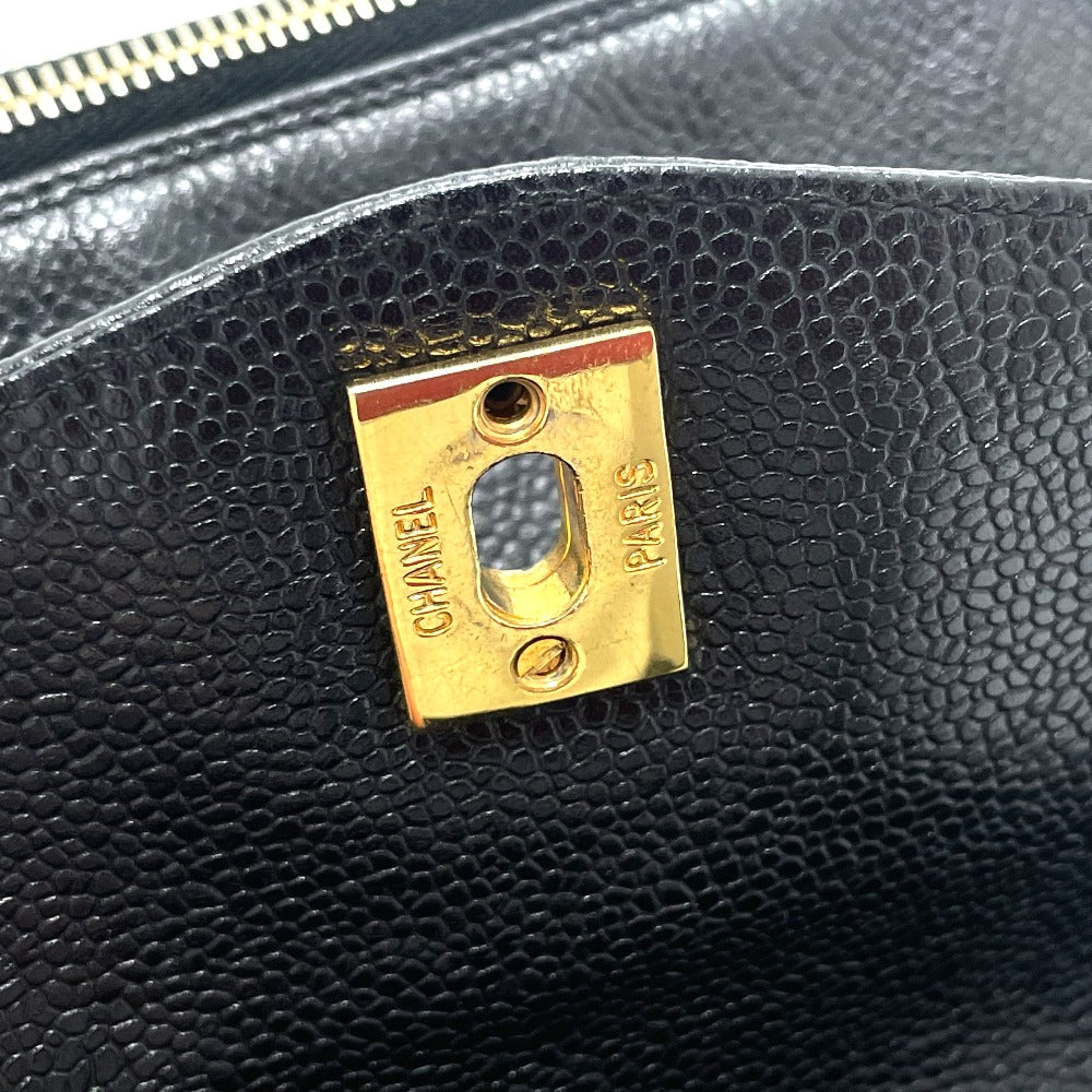 CHANEL Shoulder Bag Caviar skin black COCO Mark Coco ball Women Used