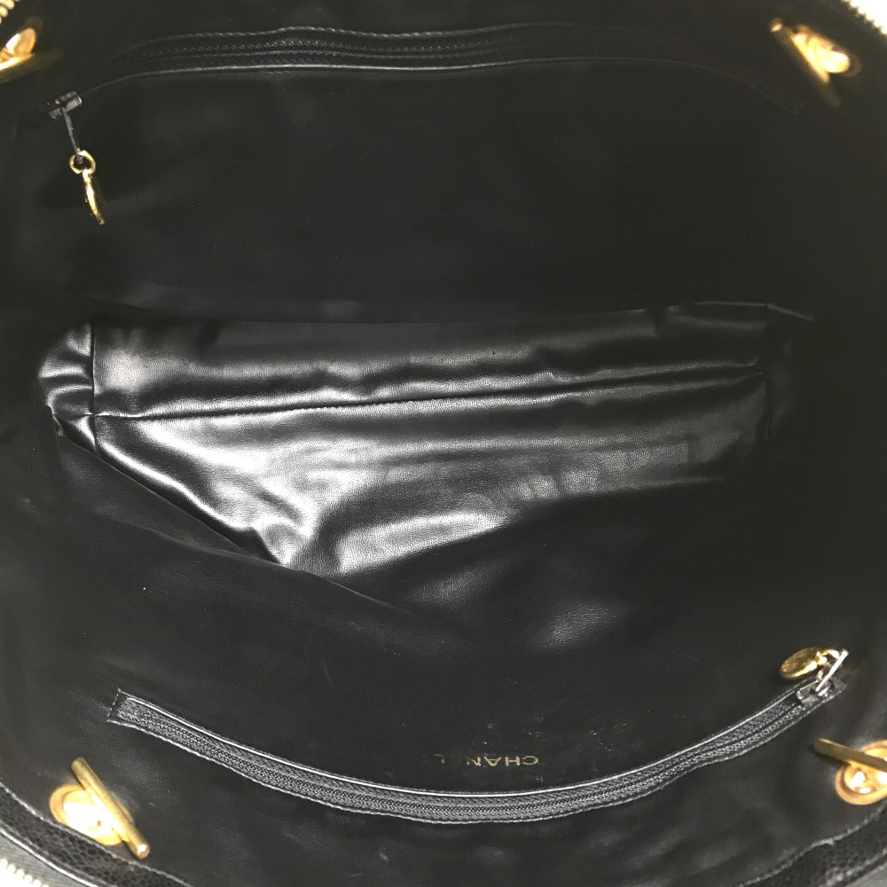 CHANEL Shoulder Bag Caviar skin black COCO Mark Coco ball Women Used