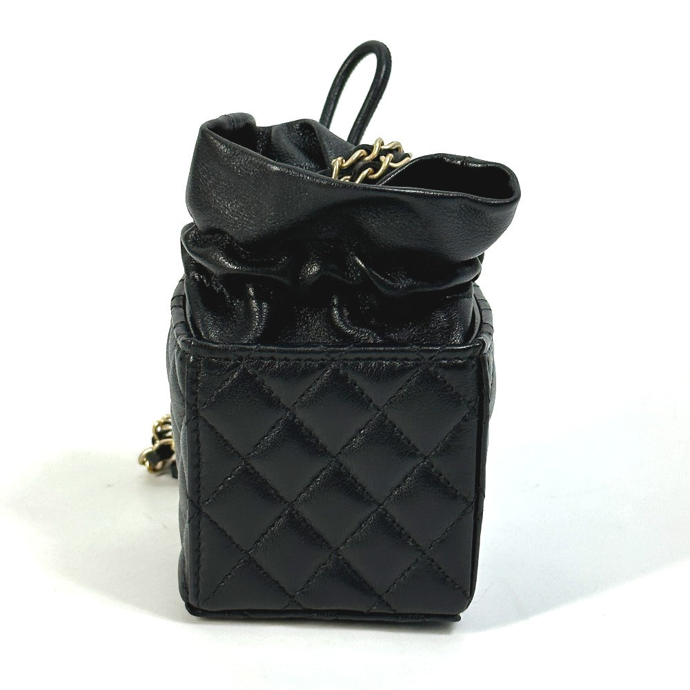 CHANEL Shoulder Bag lambskin black CCCOCO Mark Matrasse quilting Women Used