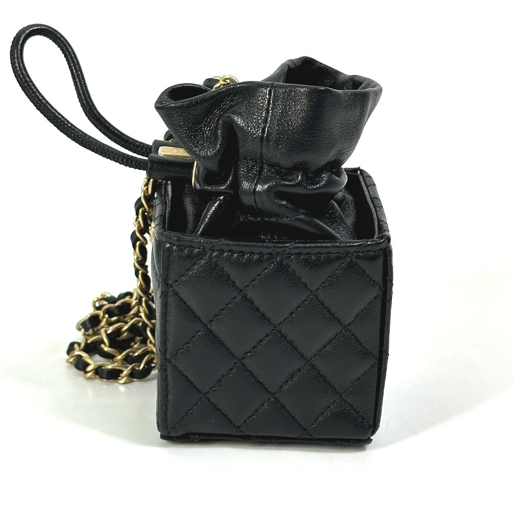 CHANEL Shoulder Bag lambskin black CCCOCO Mark Matrasse quilting Women Used
