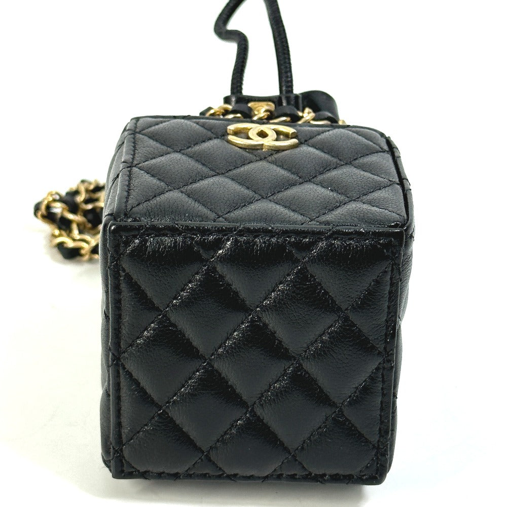 CHANEL Shoulder Bag lambskin black CCCOCO Mark Matrasse quilting Women Used