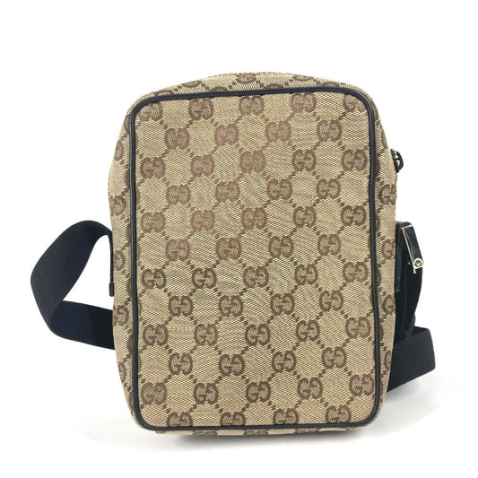 GUCCI Shoulder Bag 018 1619 Canvas / leather beige Pochette GG Women Secondhand