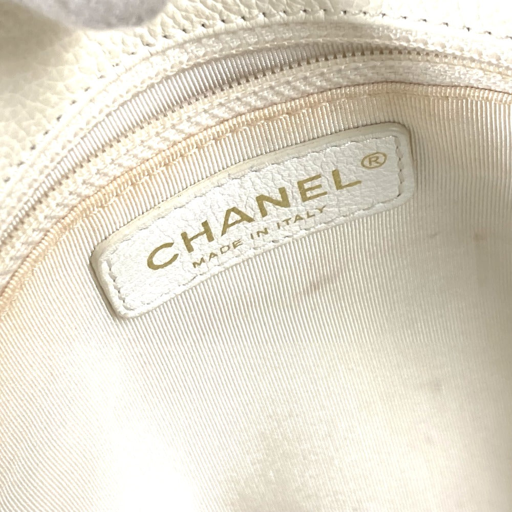 CHANEL Tote Bag Caviar skin White type Executive Tote Women Used