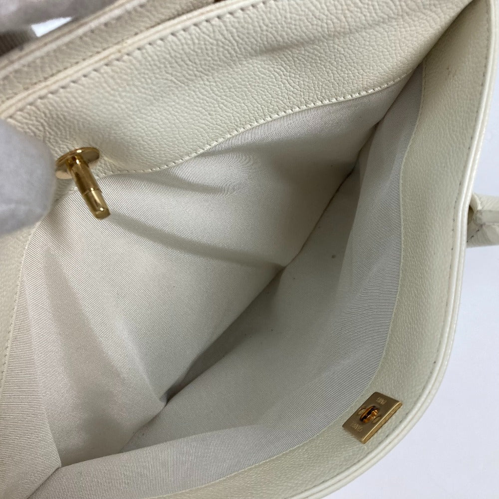 CHANEL Tote Bag Caviar skin White type Executive Tote Women Used