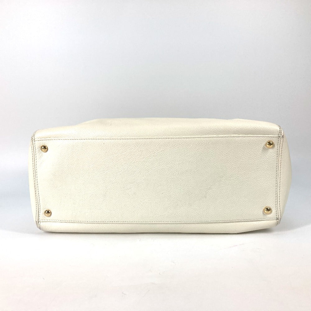 CHANEL Tote Bag Caviar skin White type Executive Tote Women Used