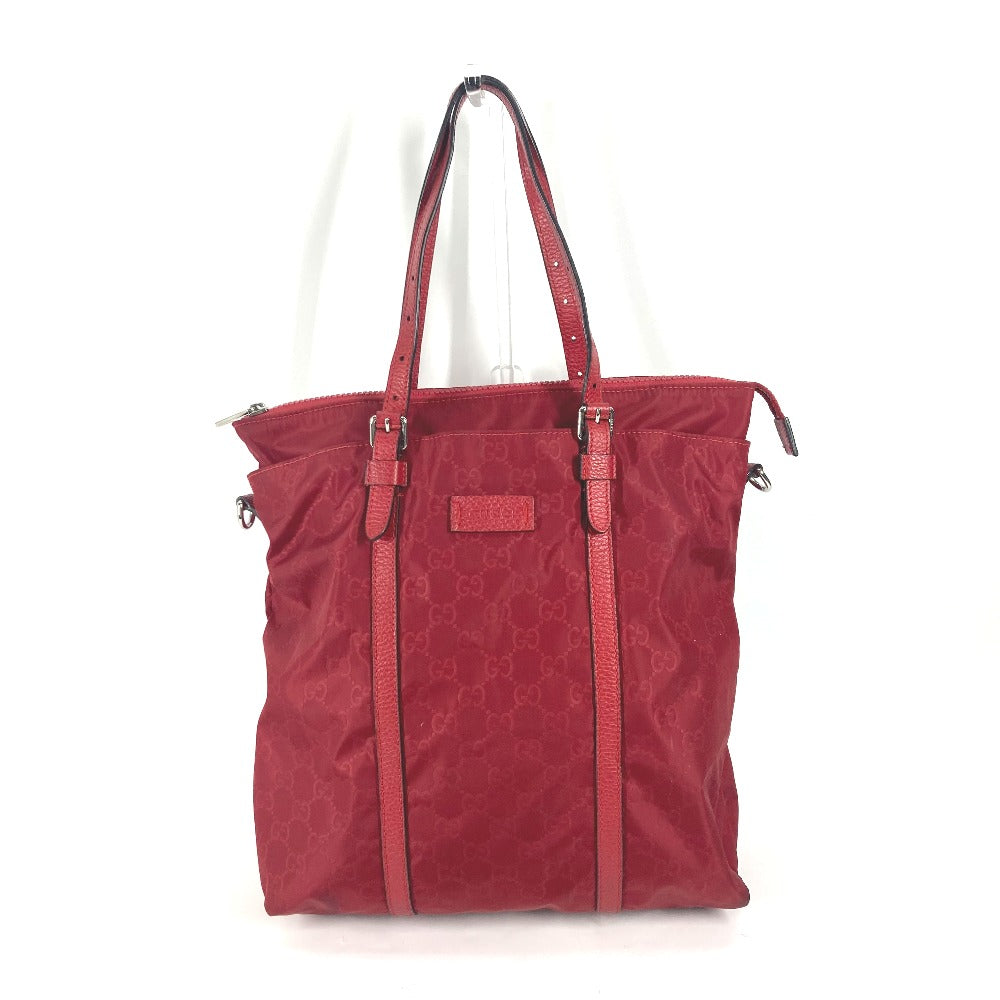 GUCCI Tote Bag 510333 Nylon, Leather Red GG Women Used