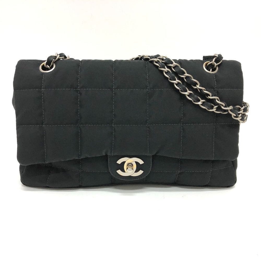 CHANEL Shoulder Bag Nylon black COCO Mark Chocolate bar Women Used