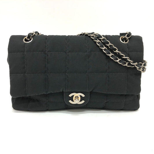 CHANEL Shoulder Bag Nylon black COCO Mark Chocolate bar Women Used