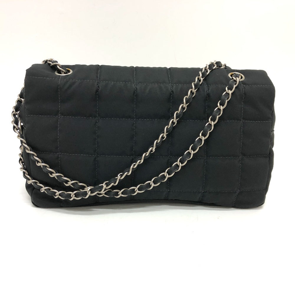CHANEL Shoulder Bag Nylon black COCO Mark Chocolate bar Women Used