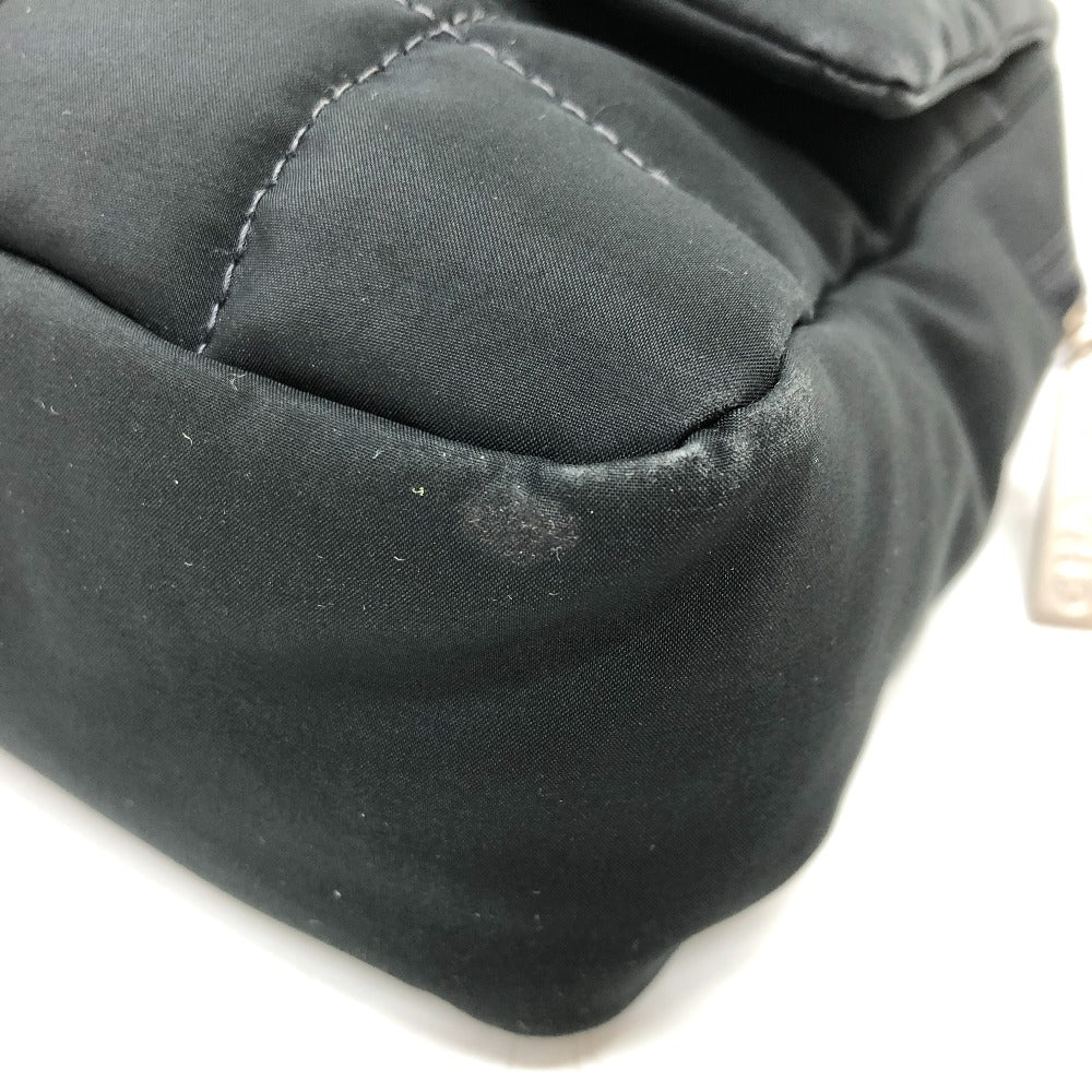 CHANEL Shoulder Bag Nylon black COCO Mark Chocolate bar Women Used