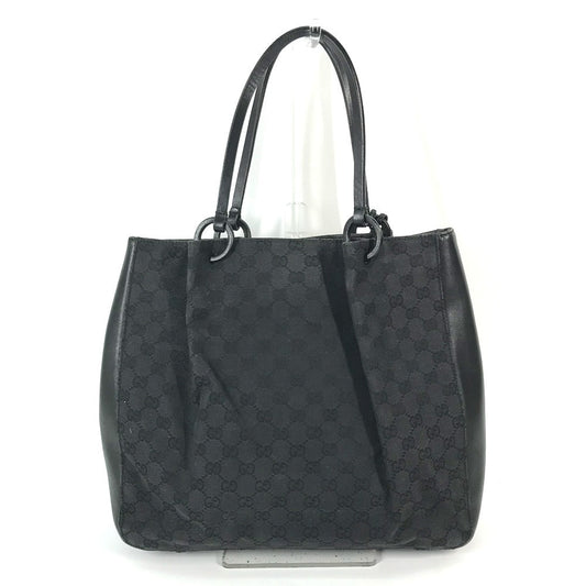 GUCCI Shoulder Bag 101920 GG canvas / leather black With porch GG Women Used