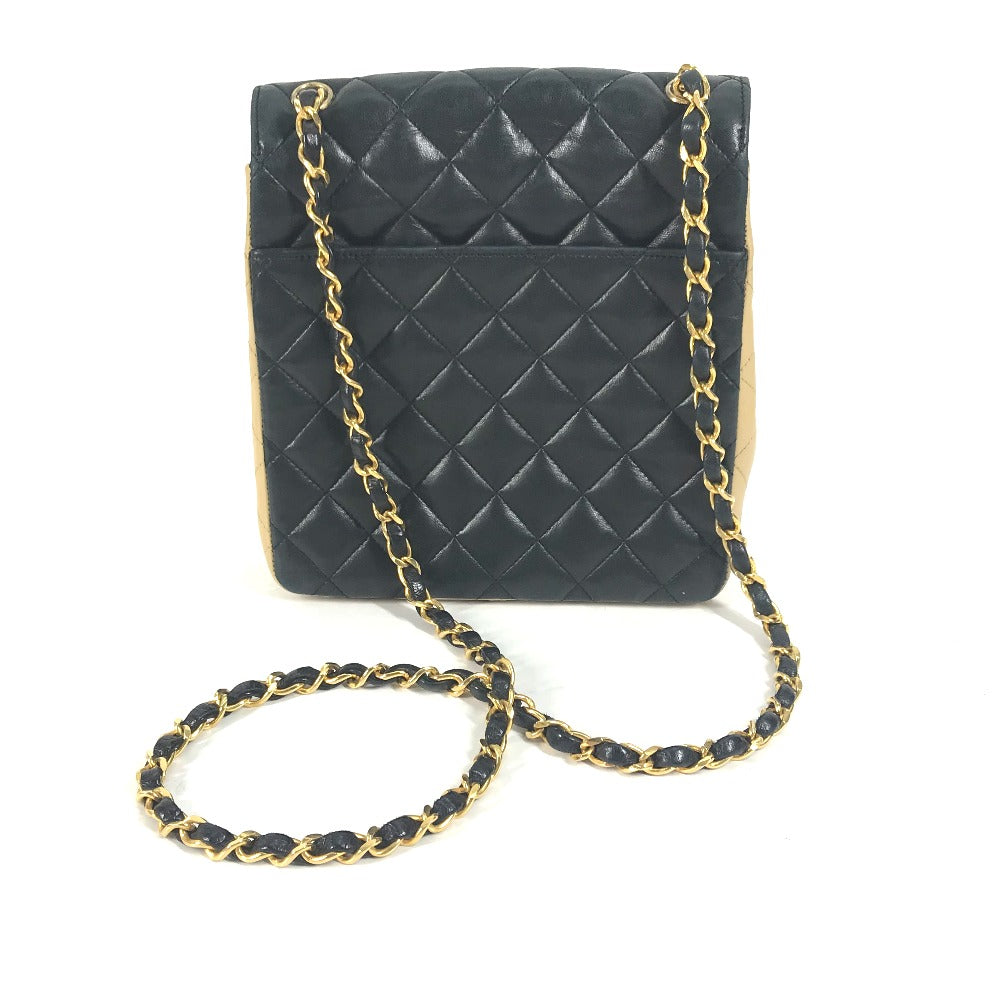 CHANEL Shoulder Bag lambskin beige By color CC COCO Mark Matelasse Quilting Women Used