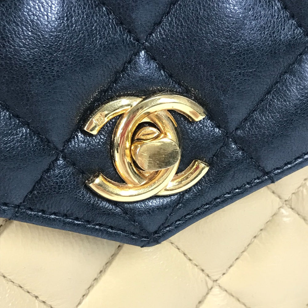CHANEL Shoulder Bag lambskin beige By color CC COCO Mark Matelasse Quilting Women Used
