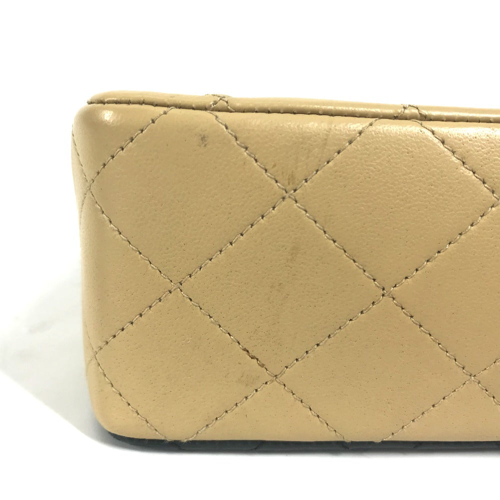 CHANEL Shoulder Bag lambskin beige By color CC COCO Mark Matelasse Quilting Women Used