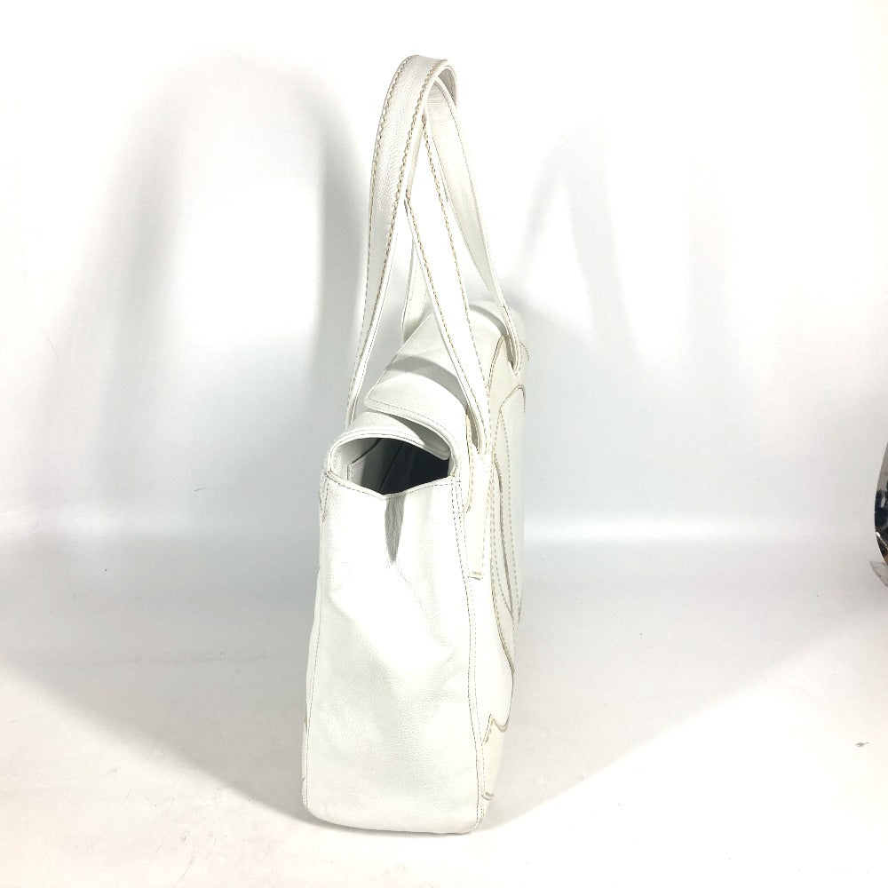 CHANEL Shoulder Bag Caviar skin white shoulder bag Deca COCO Mark CC