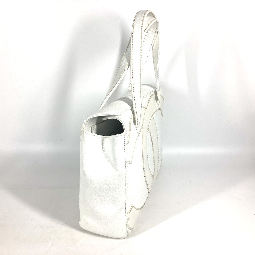 CHANEL Shoulder Bag Caviar skin white shoulder bag Deca COCO Mark CC