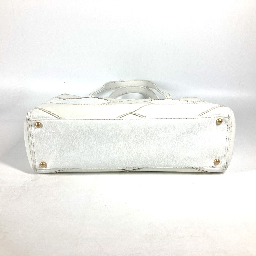 CHANEL Shoulder Bag Caviar skin white shoulder bag Deca COCO Mark CC
