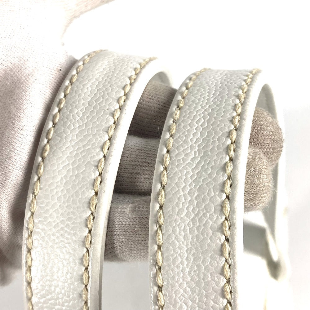 CHANEL Shoulder Bag Caviar skin white shoulder bag Deca COCO Mark CC