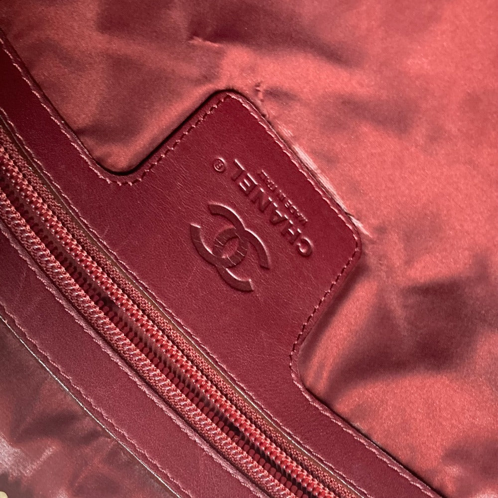 CHANEL Shoulder Bag Nylon, Leather wine-red By color CC COCO Mark Cococoon Quilting