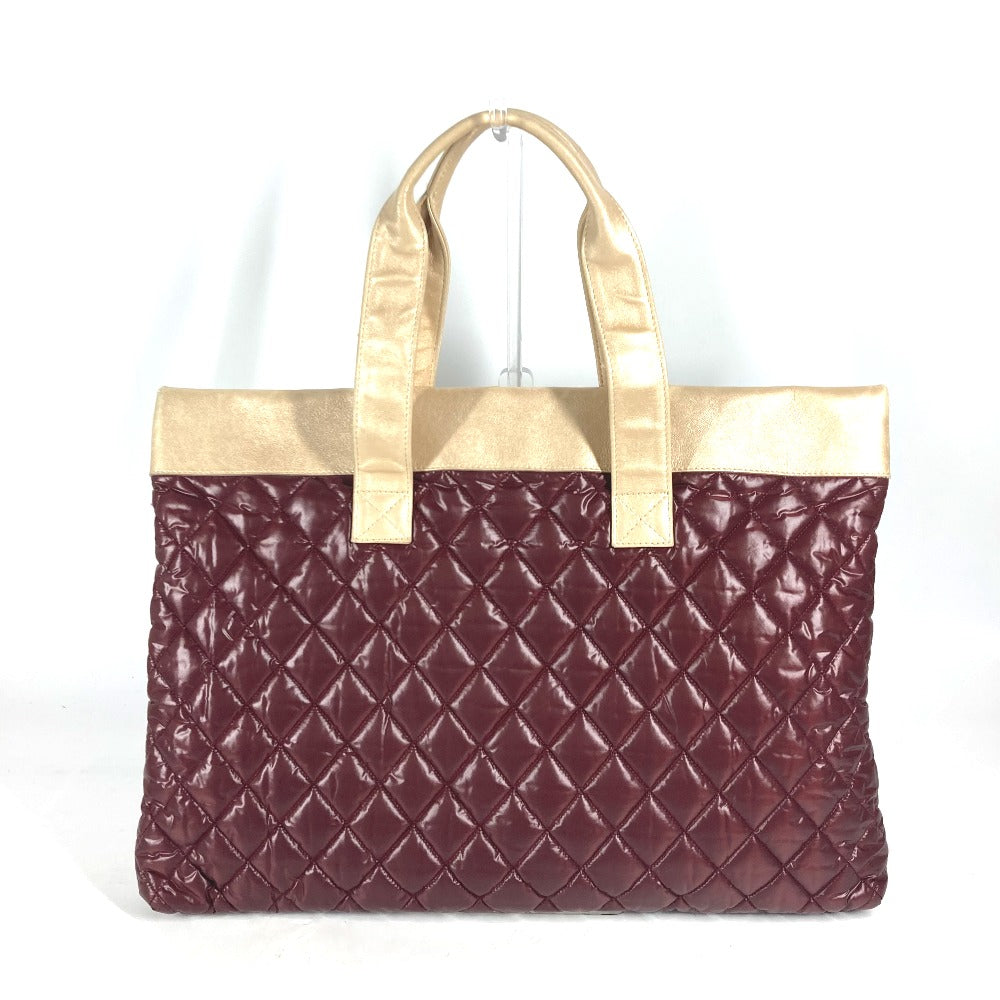 CHANEL Shoulder Bag Nylon, Leather wine-red By color CC COCO Mark Cococoon Quilting