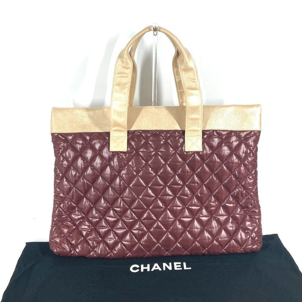 CHANEL Shoulder Bag Nylon, Leather wine-red By color CC COCO Mark Cococoon Quilting