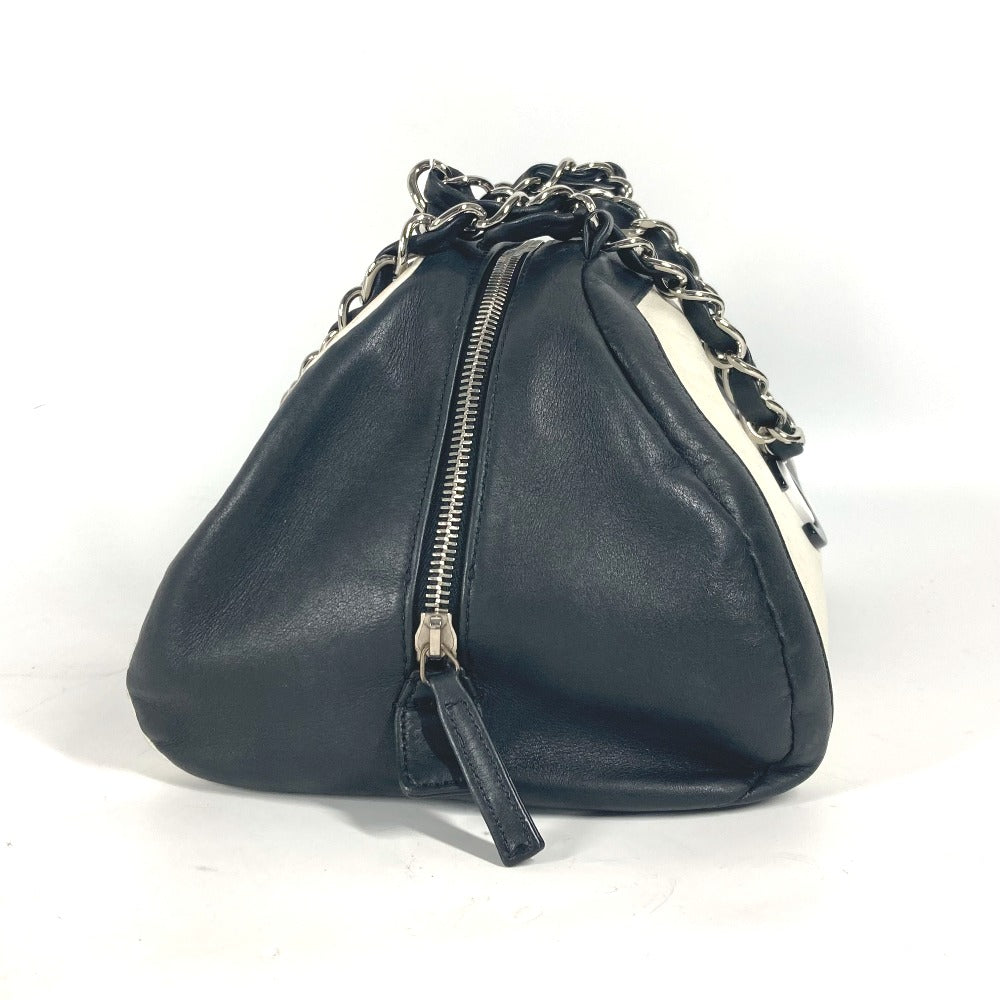 CHANEL Shoulder Bag leather white By color CC COCO Mark WChain