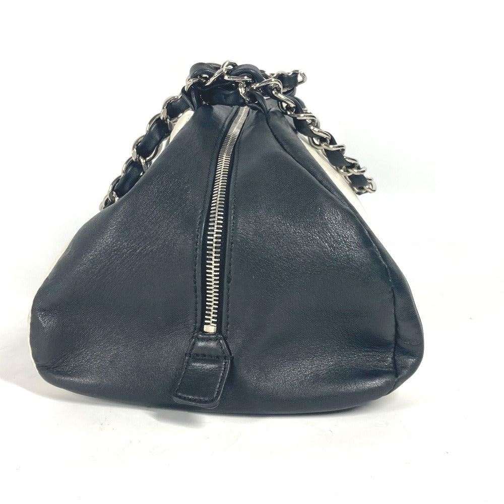 CHANEL Shoulder Bag leather white By color CC COCO Mark WChain
