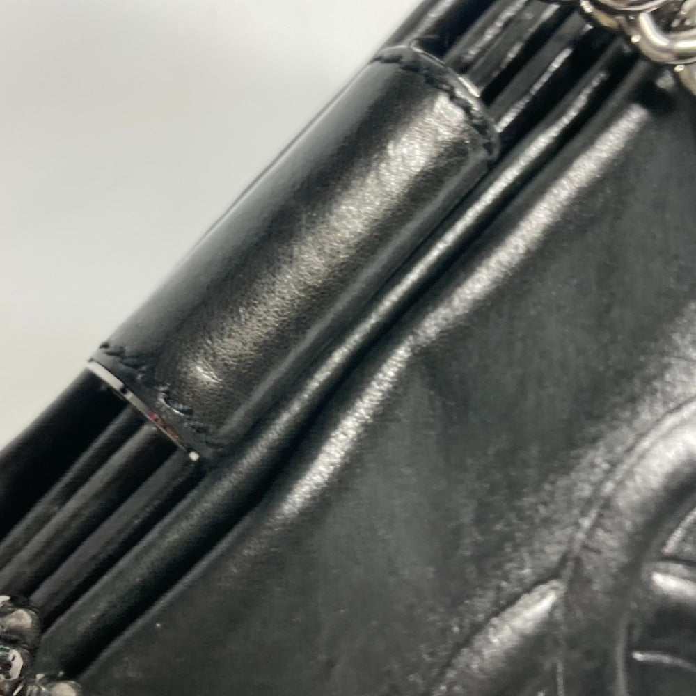 CHANEL Shoulder Bag Calf leather black shoulder bag CC COCO Mark Women Used