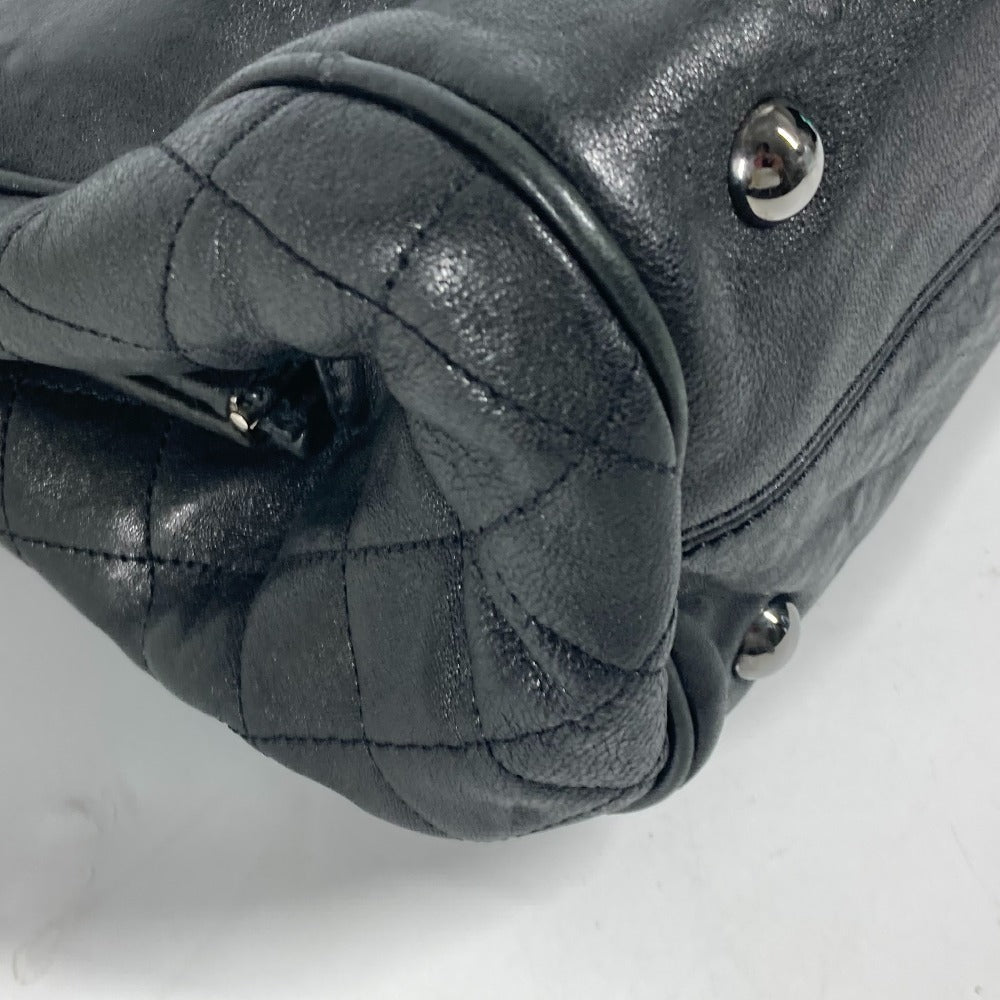CHANEL Shoulder Bag Calf leather black shoulder bag CC COCO Mark Women Used