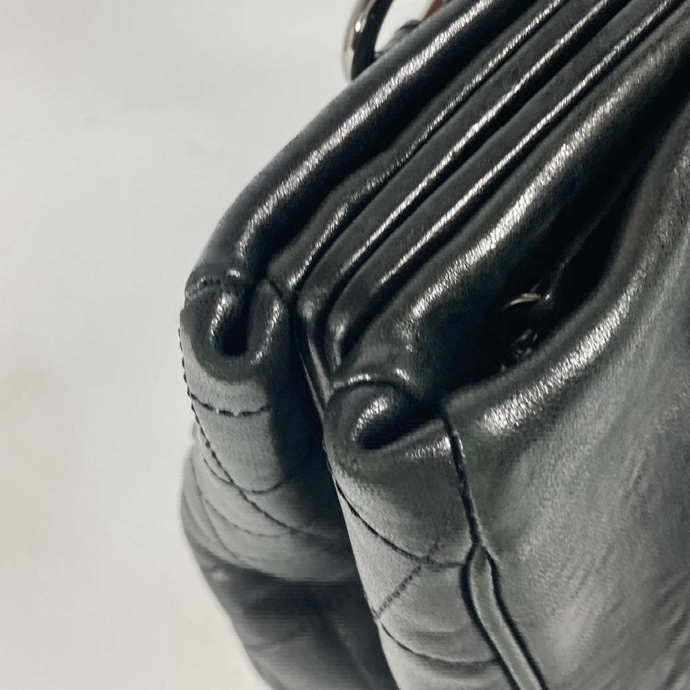 CHANEL Shoulder Bag Calf leather black shoulder bag CC COCO Mark Women Used