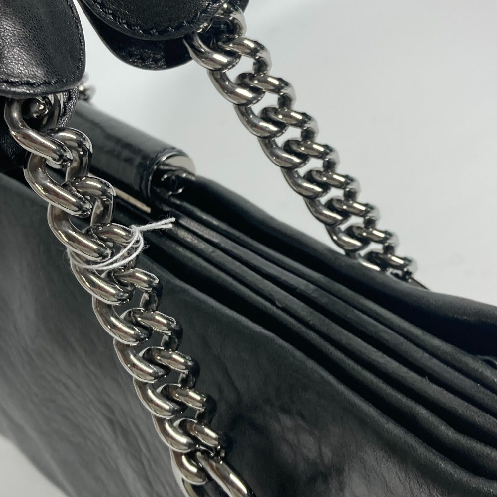 CHANEL Shoulder Bag Calf leather black shoulder bag CC COCO Mark Women Used