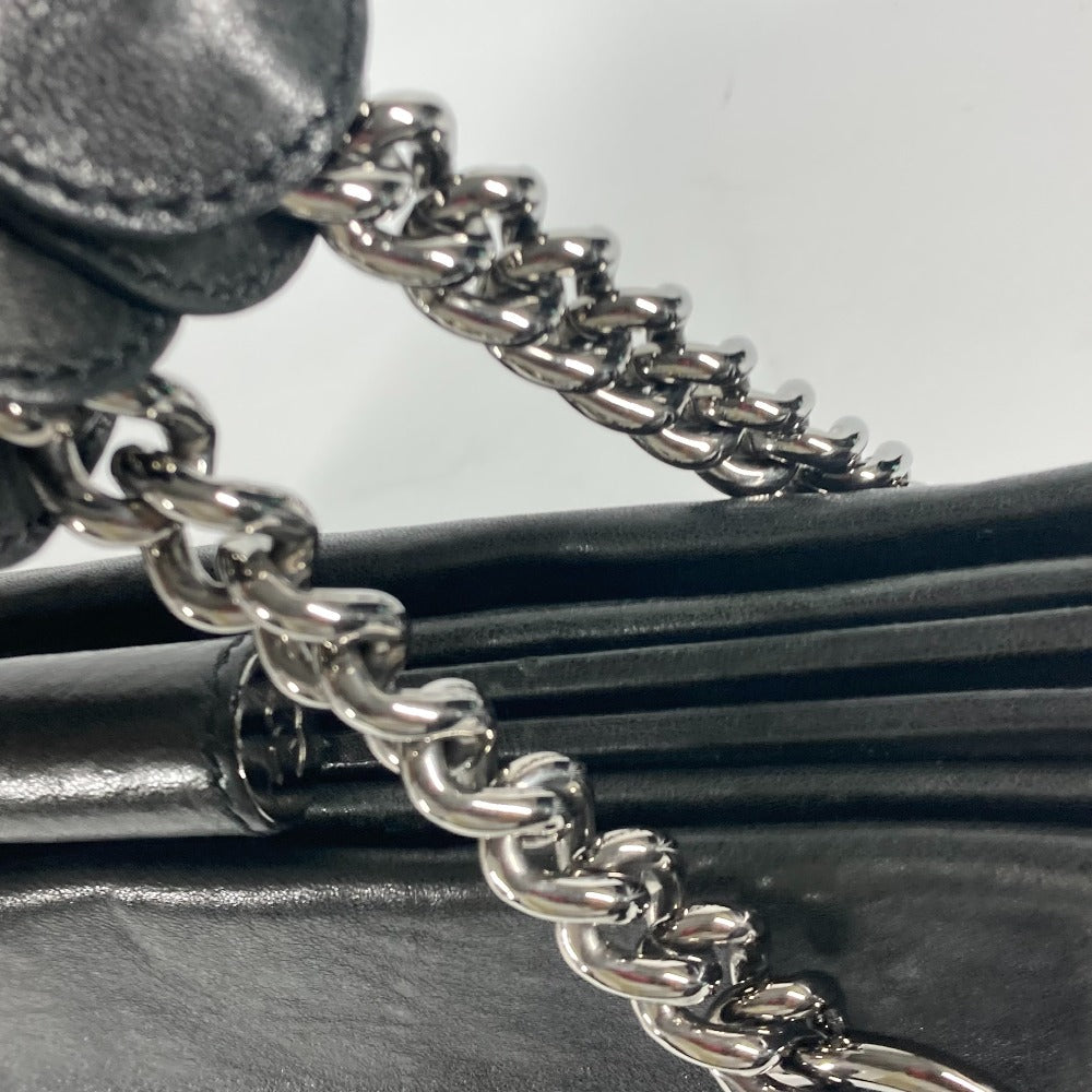 CHANEL Shoulder Bag Calf leather black shoulder bag CC COCO Mark Women Used