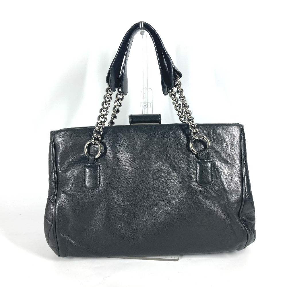 CHANEL Shoulder Bag Calf leather black shoulder bag CC COCO Mark Women Used