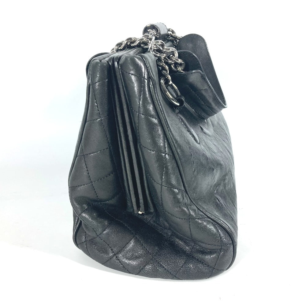 CHANEL Shoulder Bag Calf leather black shoulder bag CC COCO Mark Women Used