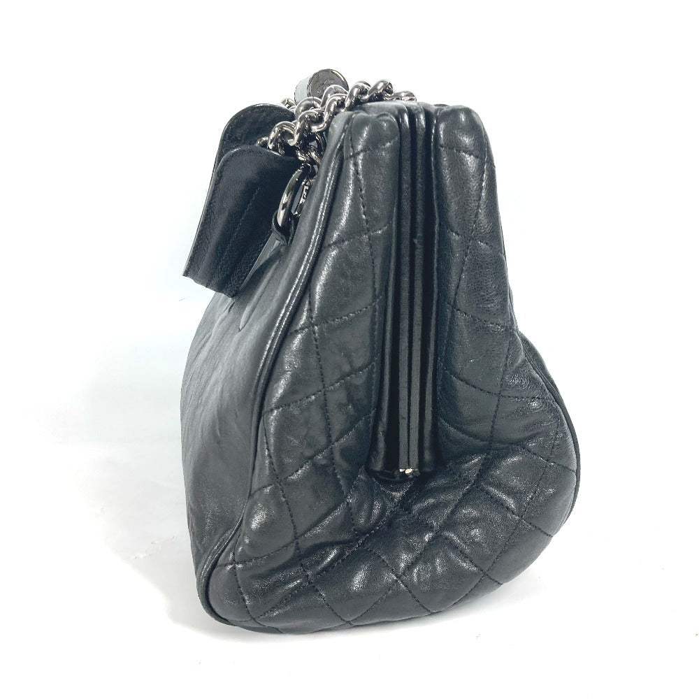 CHANEL Shoulder Bag Calf leather black shoulder bag CC COCO Mark Women Used