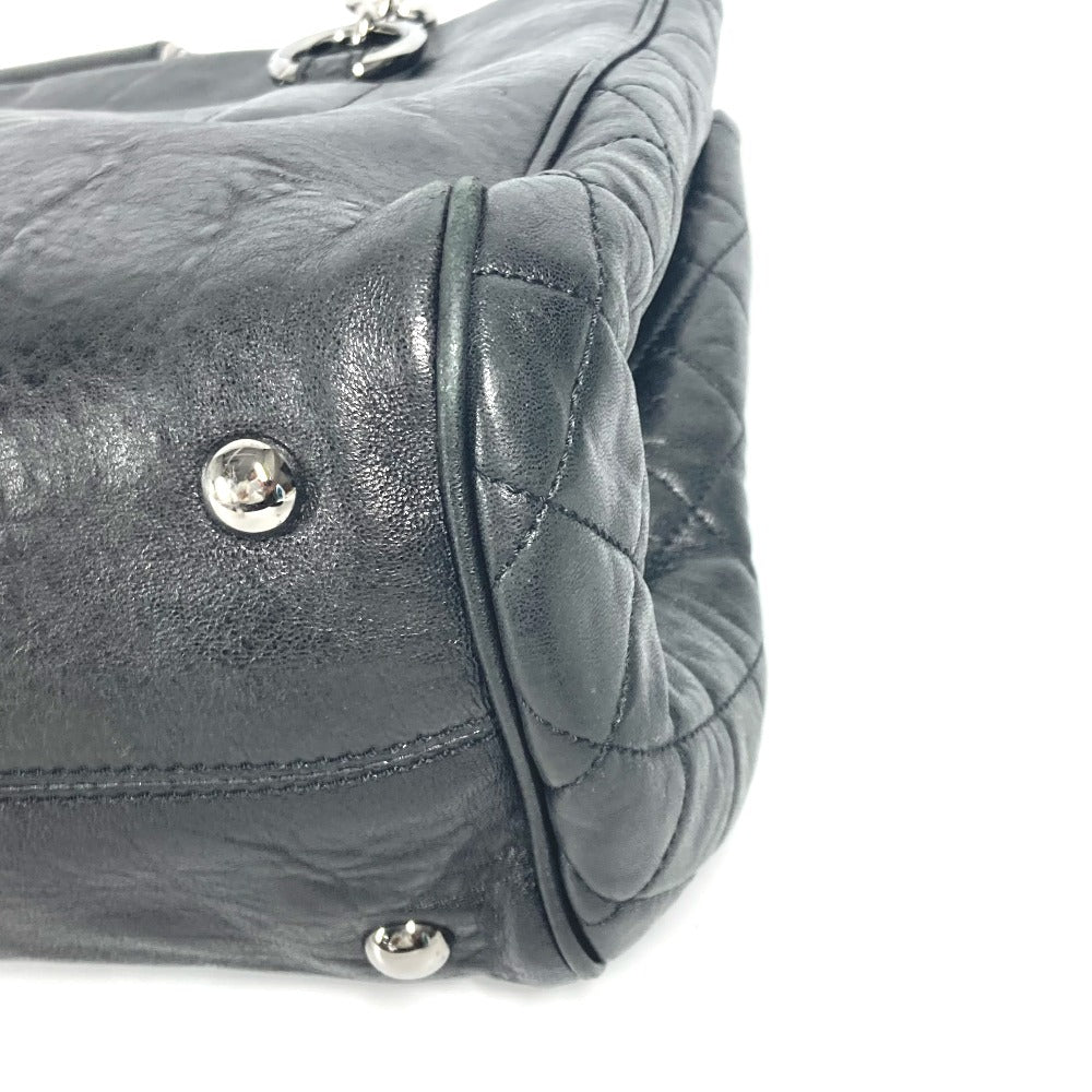 CHANEL Shoulder Bag Calf leather black shoulder bag CC COCO Mark Women Used